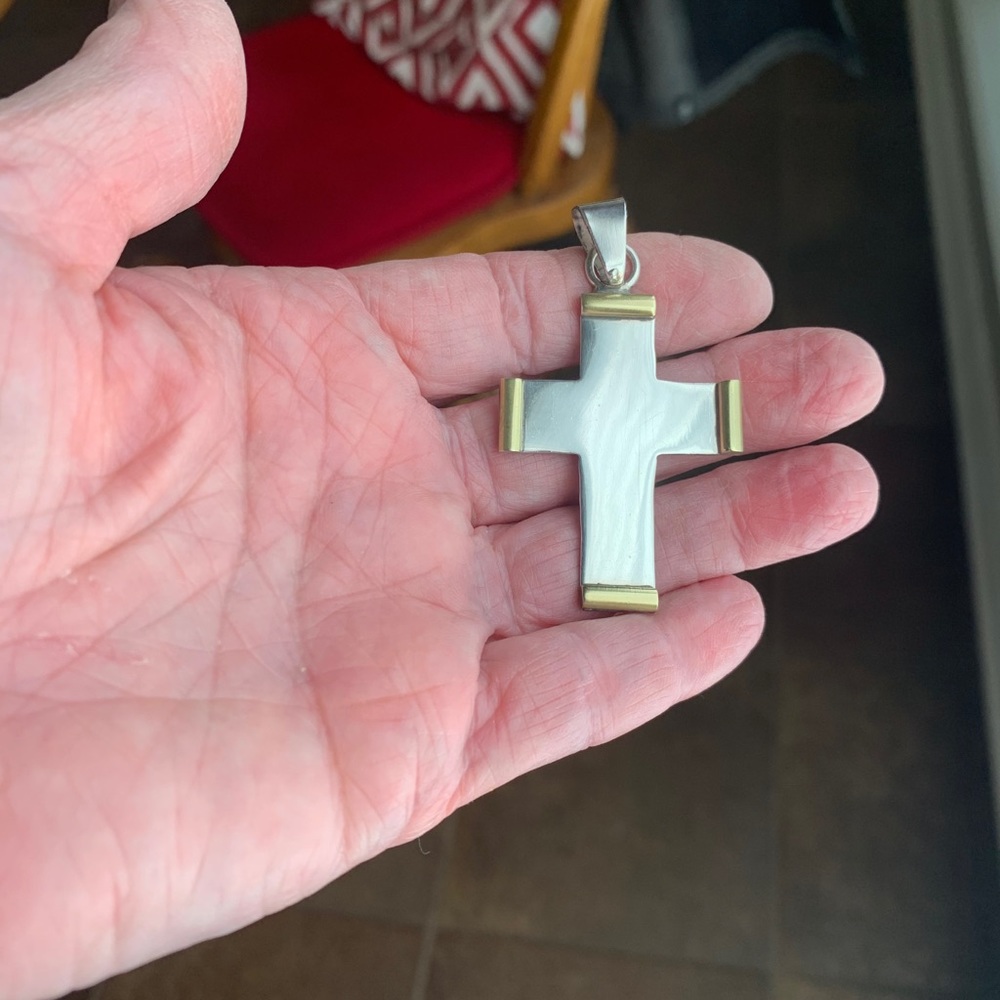 Solid Silver Cross Pendant - image 1